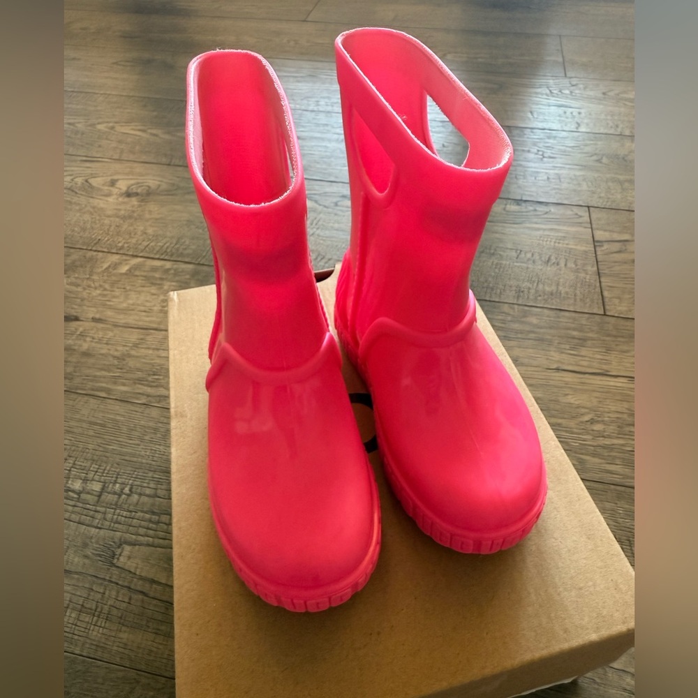 UGG Kids Neon Pink Rain Boots